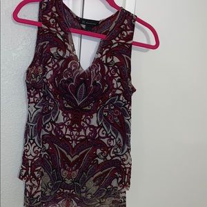 INC L Multi print sheer tank